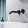 Kibi Circular Single Handle Wall Mounted Bathroom Sink Faucet, Matte Black KBF1023MB